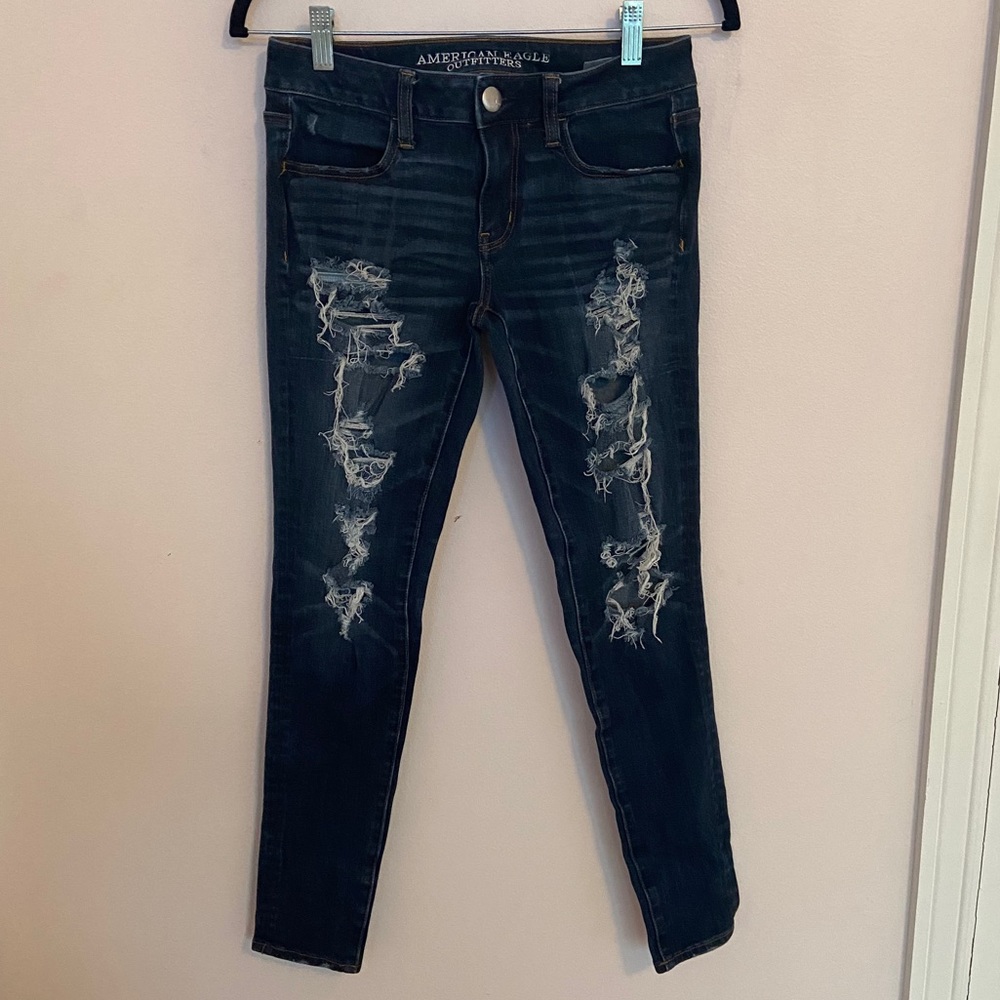 Skinny Ripped Blue Jeans